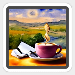 Cappuccino In The Countryside Sticker